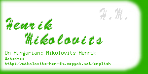 henrik mikolovits business card